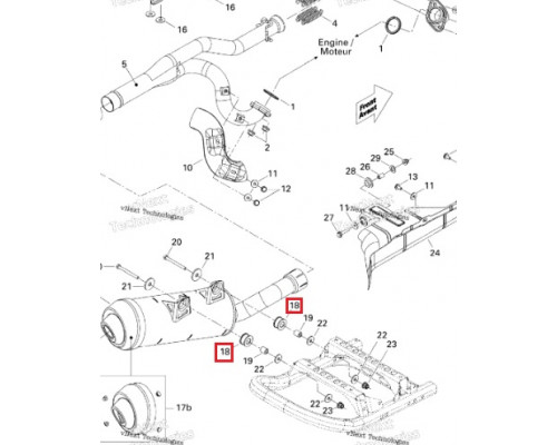 707600701 Втулка-демфер глушителя все Outlander 400-1000, Commander 800-1000 707600701