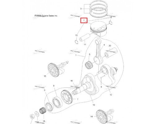3090174 Поршень +0,25 мм Для Polaris Sportsman 550 2009-2014