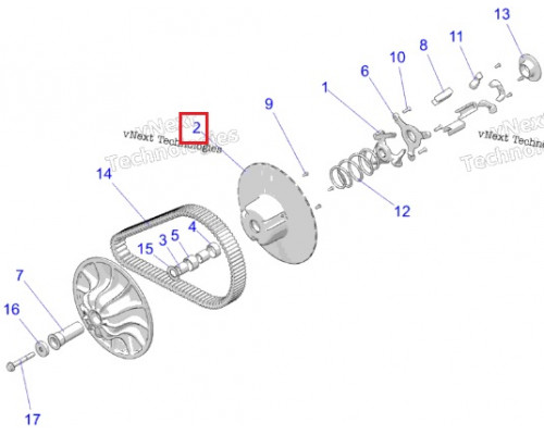 1323394 Вариатор Ведомый Для Polaris RZR 1323328, 1323368, 1323390