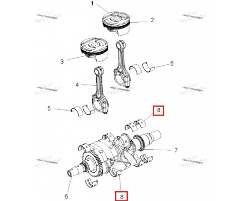 CRBPLKIT-4G HOT RODS Вкладыш Коленвала Для Polaris 3514662-003