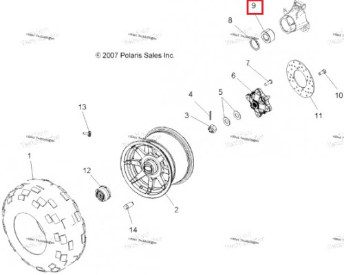 Dac40740040 Подшипник Ступичный Задний Для Polaris 3514635, 3585502, AT-06612