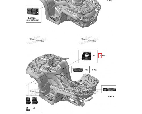 715001512 Крыло Переднее Правое Красное Для BRP Can Am Outlander