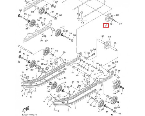 R0204A-2.001A PPD Ролик Гусеницы Черный Для Yamaha 8AC-47550-00-00