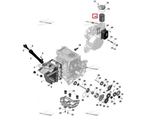 006-559 WSM Фильтр Масляный Для Ski Doo 420956120, 420956123, 420956124