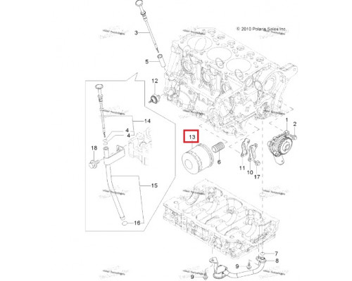 3070131 Фильтр Масляный Для Polaris RANGER 900