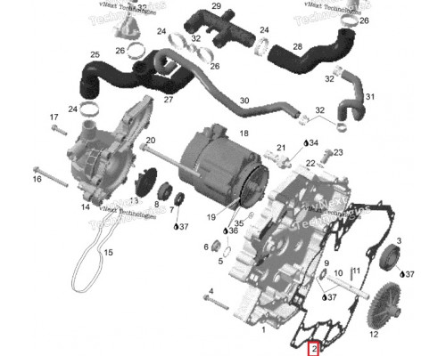 sn-000017 Kost Gasket Прокладка Двигателя Для Ski Doo 420950590