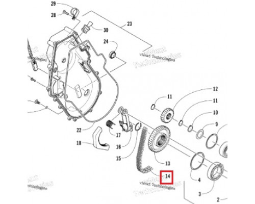 2602-944 Цепь КПП 96 Звеньев Для Arctic Cat