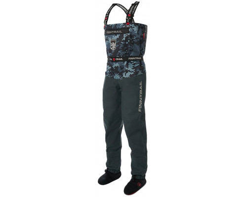 1525 FINNTRAIL Вейдерсы ENDURO камуфляж серый (Camo grey) размер LK