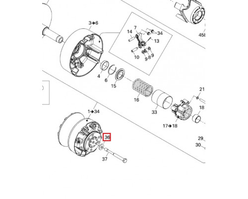 250200006 Шайба Ведущего Вариатора Для Ski Doo