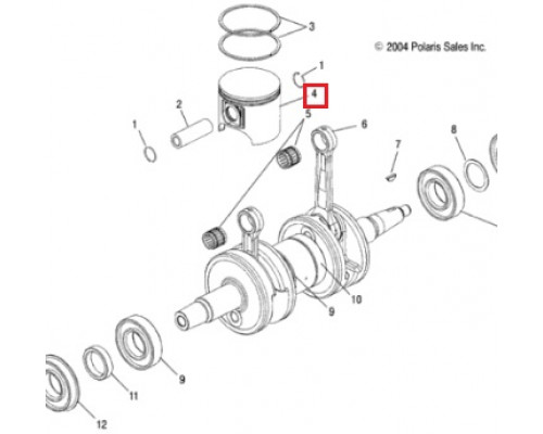 09-730 SPI Поршень Стандарт Для Polaris 800 2201558, 2201721, 2202337
