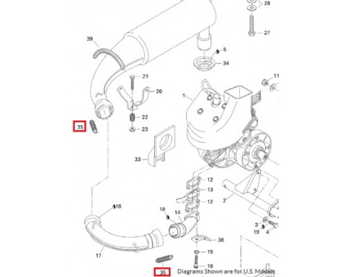 02-106-01 SPI Пружина Крепления Глушителя Для Ski Doo 517182100