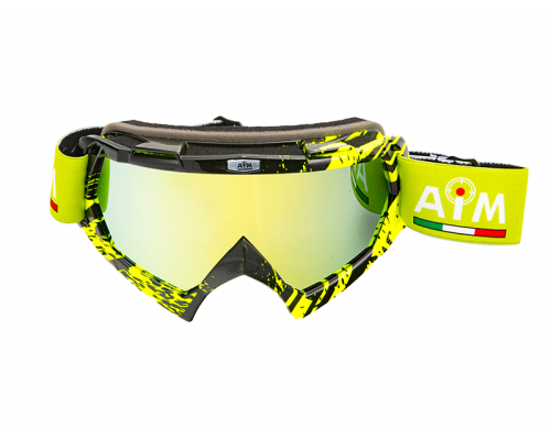 Очки Кроссовые AiM PRO Black-Yellow Glossy 157-600