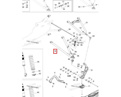 VOEVODA Рычаг Нижний Левый 42' Черный Для Ski Doo 505072496, 505072665