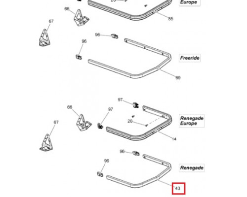 SM-12022 SPI Бампер Задний Черный Для Ski Doo 518325481, 518326414