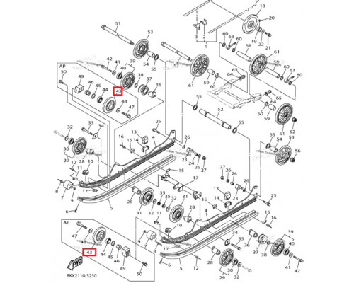 8AC-47320-00-00 Ролик Гусеницы Для Yamaha