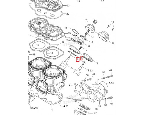 09-719112 SPI Комплект Прокладок RAVE Клапанов Для Ski Doo 420250234, 420250239, 420430110