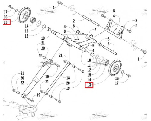 SC-04008 SPI Ролик Гусеницы Черный Для Arctic Cat 2604-699