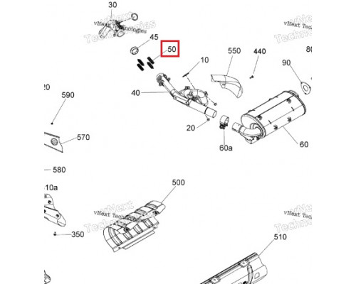 707601834 Пружина Крепления Выхлопной Системы Для Ski Doo 600, 900 ACE