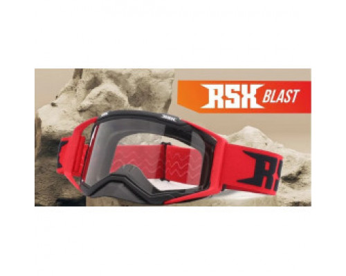 Очки кроссовые RSX Blast черно-красные с прозрачной линзой