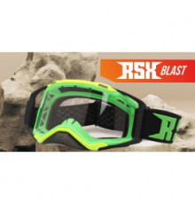 Очки кроссовые RSX Blast черно-желто-зеленые с прозрачной линзой