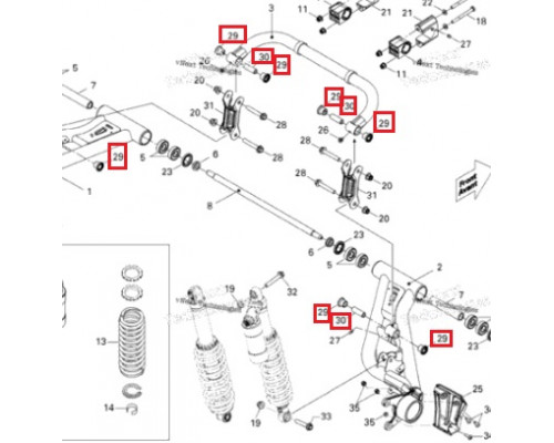 MP-703500875-2 Комплект Втулок Рычага Для BRP Can Am 703500875, 706202088, 706202089