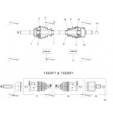 MP-PO-818 MAX POWER Привод В Сборе Передний Правый Левый Для Polaris Sportsman 1332471, 1332501, 1332656, 1332881, 1332347