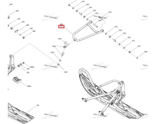 505075179 Рычаг Верхний Правый Черный 34' Для Ski Doo SUMMIT 505075712