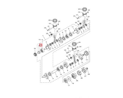 010-204-03 WSM Подшипник Коленвала Для Yamaha 1200R, 1300R 93390-000U6-00