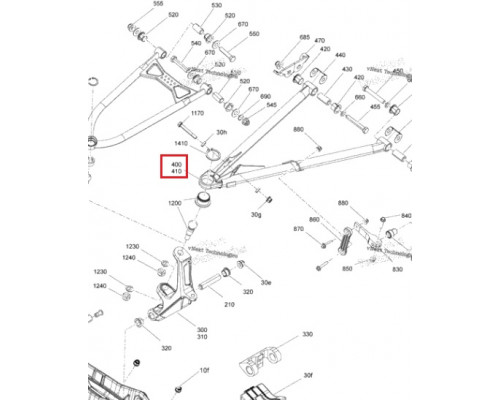 VOEVODA Рычаг Нижний Правый 42' Черный Для Ski Doo Rev Gen4 505074495, 505074194