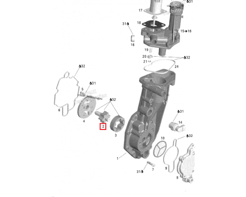 010-091 WSM Вал Масляного Насоса Для BRP Sea Doo Rotax 1503 420837543
