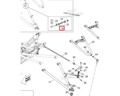 50-01-204 ПОЛИУРЕТАН Втулка Нижнего Рычага Для Ski Doo 505073330, 505072208