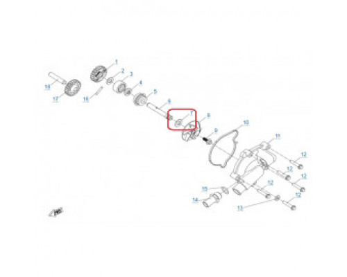 BD-0JWA-080005 Прокладка крыльчатки помпы для квадроциклов BD-0JWA-080005