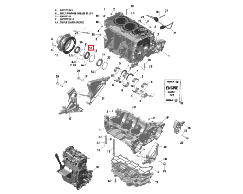 009-789 WSM Сальник внешний BRP PTO Sea-Doo 900ACE 420450165