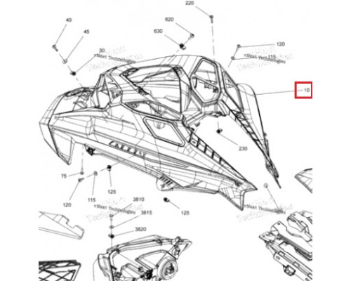 517307789 Капот Для Ski Doo REV Gen4 FREERIDE, SUMMIT 517307434, 517307433
