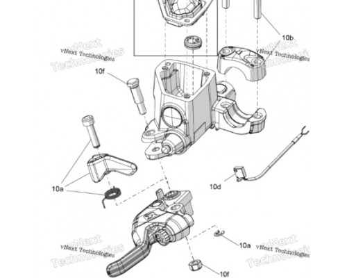 860202222 Курок Тормоза Регулируемый Черный Для Ski Doo 507032476