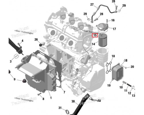 BK-O-214 SPI Кольцо уплотнительное топливного фильтра для Ski-Doo