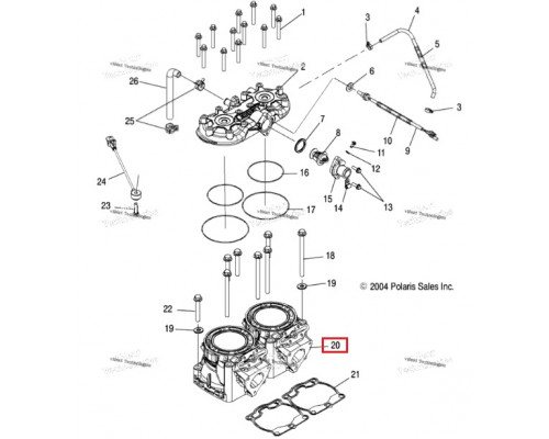FL1288 LA SLEEVE Гильза Цилиндра Для Polaris 900 3021615 3021563
