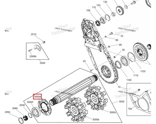 504154417 Корпус Подшипника Ведущего Вала Гусеницы Для Ski Doo