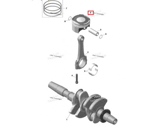 010-864PK WSM Поршень Стандарт Для Ski Doo 420892821