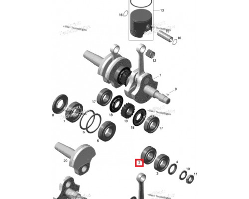 UB-09213-1 FAG Подшипник Коленвала Для Ski Doo 420832595, 420832596
