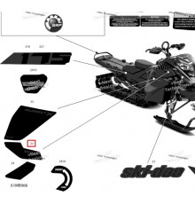 516010777 Наклейка 850 E-TEC Turbo Для Правой Боковой Панели Для Ski Doo SUMMIT 850 E-TEC Turbo X EXPERT 2022