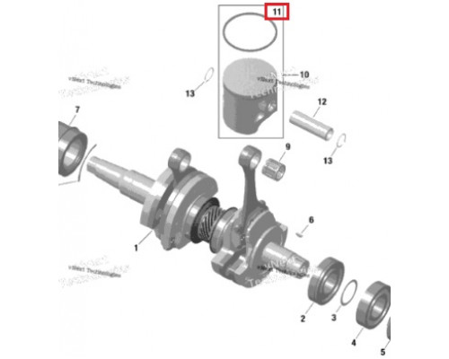 SM-09281R SPI Поршневое Кольцо Стандартный Размер Для Ski Doo 420815416