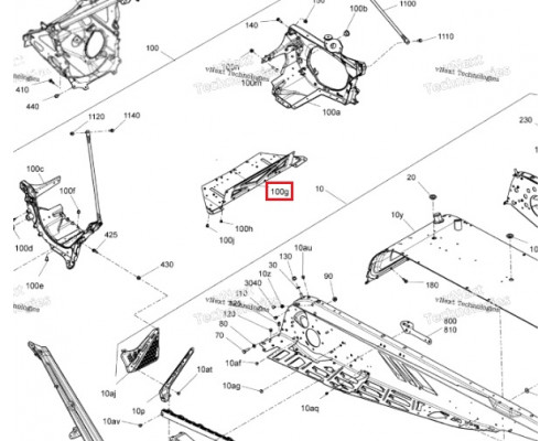 518332716 Пластина Переднего Модуля Рамы Для Ski Doo