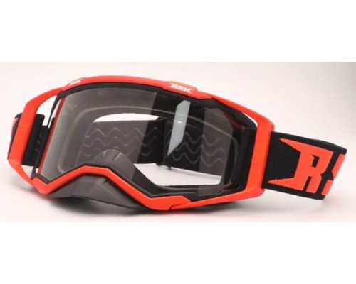 Очки кроссовые RSX Blast черно оранжевые с прозрачной линзой
