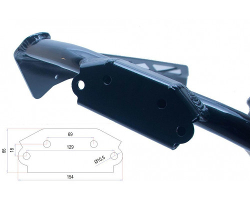 VOEVODA Бампер Задний Усиленный Под Фаркоп Для YAMAHA NYTRO 8GL-77541-00-00, 8GL-77541-01-00, 8HR-77541-00-00 (Черный)