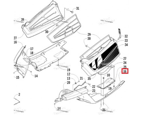 3706-429 Пластиковый Поддон Нижний Левый Для Arctic Cat