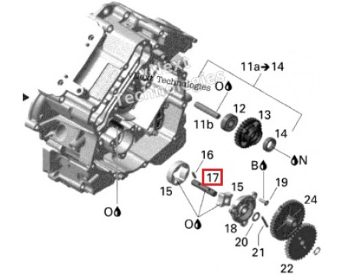 420237059 Вал Маслонасоса Для Ski Doo V800