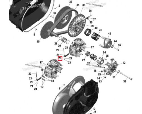 420248644 Комплект Грузиков Ведущего Вариатора Для BRP Can Am Maverick Turbo