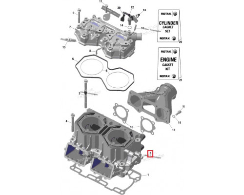 420413575 Блок Цилиндров Для Ski Doo ROTAX 850 E-TEC 420413545, 420413304