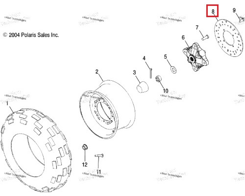 AT-05988 SPI Тормозной Диск Передний Для Polaris 5244314